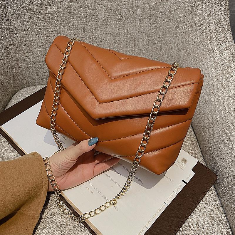 

Elegant Female Large Tote bag 2021 Fashion New stripe quality PU Leather Women's Designer Handbag Chain Shoulder Messenger Bag, Black