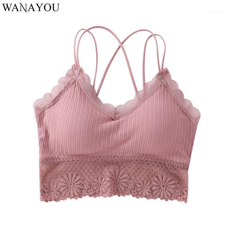 

WANAYOU Lace Cross Back Strap Yoga Bra Top,Seamless Sports Bra Women,Push Up Sport Top for Fitness,Workout Running Sport Vest1, Yellow