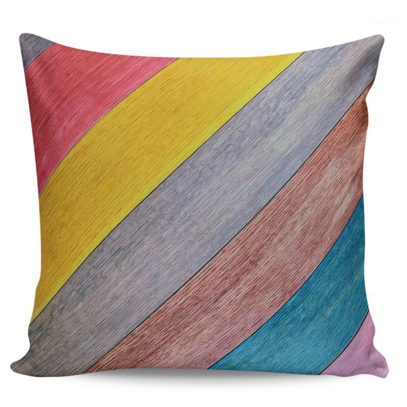 

Color Wood Grain Lines Pillow Covers Cases Cushion Pillowcase Square Print Pillow Case1, As pic