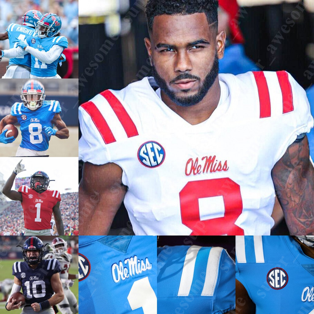 

Ole Miss Rebels Football Jersey Tariqious Tisdale Ashanti Cistrunk Lakia Henry Jakorey Hawkins Tavius Robinson Daylen Gill Ryder Anderson, White