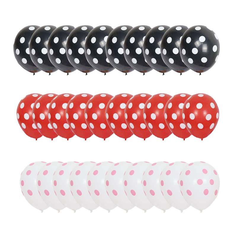 

30pcs 12inch Black Red Polka Dot Latex Balloon Air Globos Party Birthday Presents Balloons Wedding Decorations