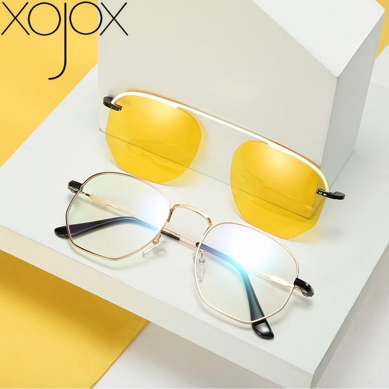 

XojoX Magnetic Cover Mirror Sunglasses Fashion Men Driving Polarized Sunglasses Multi-purpose Alloy Myopia Glasses Frame Women1