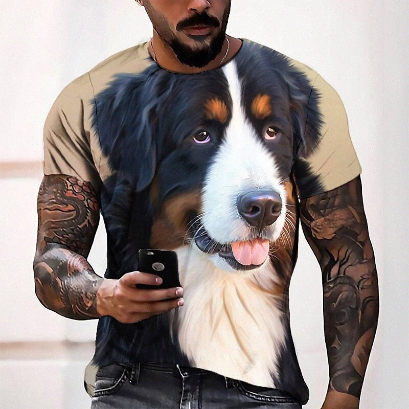 T-shirt Tee T-shirt 3D Imprimer graphique col rond Casual quotidien quotidien 3D imprimé à manches courtes Hauts de mode Cool confortable noir 56