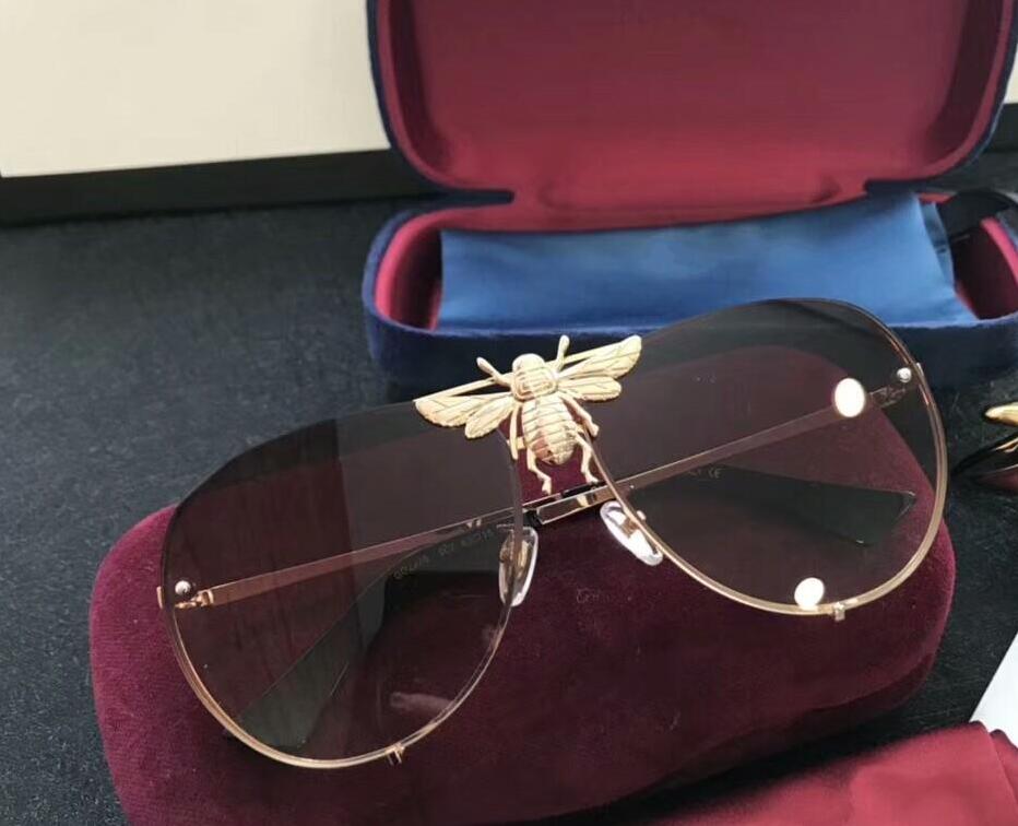 

New Women Sunglasses Men Designer Metal Vintage Sunglasses Fashion Style Square Frameless UV 400 Lens with Original Case