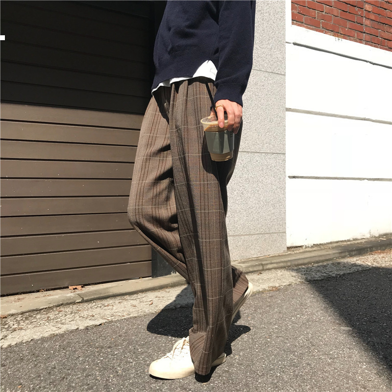 

New Straight 2021 Brown Chess Releases Autumn Vintage Classic Woman Pants Oxp2 0H5A, The pic