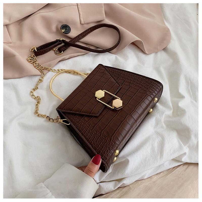 

Retro Crocodile Leather Crossbody Bag Women's Designer Handbag PU Leather Chain Phone Bag Ladies Flap Shoulder Bags #20, Beige