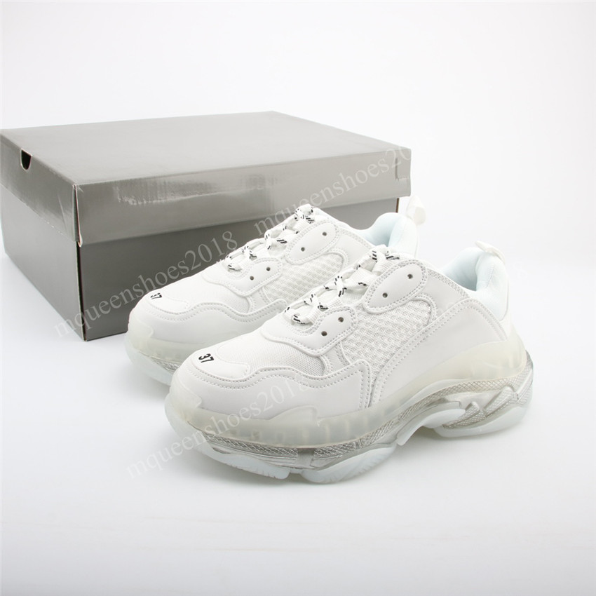 

Paris Triple S Casual Shoes Clear Sole Trendy Sports Fashion Runner Lace Up Black White Green Men Women Breathable Platform Sports Sneakers Trainers Size 36-45, # 15