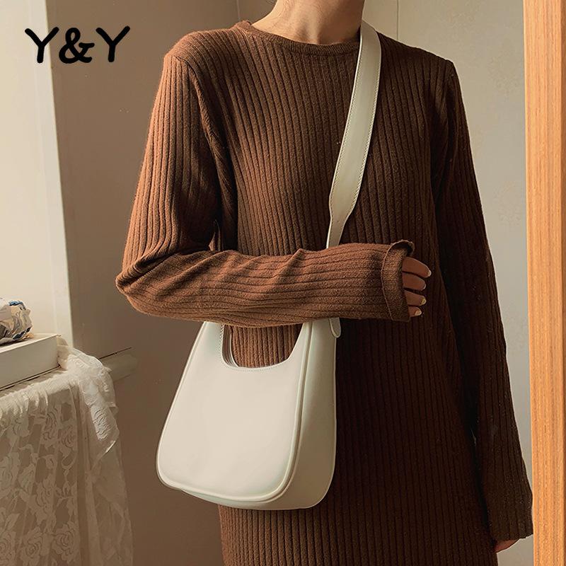 

Y&Y Retro Messenger Bags Niche Design Small Hobos Bags Underarm Women's Single Shoulder Fashion Soft Dumpling, Black