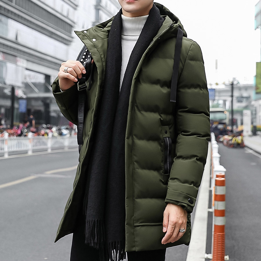 

2021 New Coats Casual Long Winter Shower Parked Men's Outerwear Clothes QAYW, Black