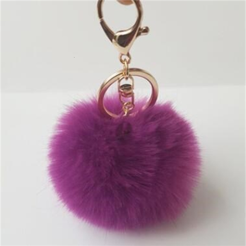 

Rabbit Pom Poms Plush Keychain Soft Fur Ball Lovely Gold Metal Key Chain Car Keyring Bag EarringsEKZ6