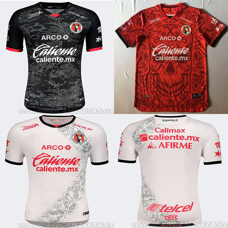 

mexico la liga mx club tijuana shirt 20202021 home red lucero rivero boranos shirt club tijuana away men's football uniform, Black;yellow