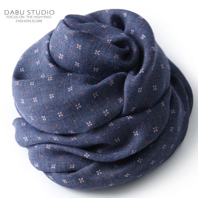 

Hats, Scarves & Gloves Sets Elegant Upper Body Japanese Denim Blue Small Flower Japan Style Cotton Scarf For Women Spring, Summer, Autumn An