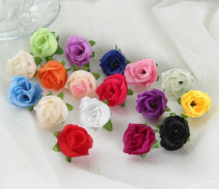 

3cm Mini Rose Cloth Artificial Flower DIY Rose Flower Head For Wedding Party Home Room Decoration1, As pc