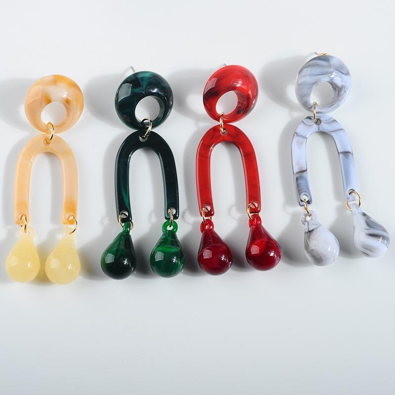 

Vintage Geometric Hollow Round Beads Water Drop Earring For Women Charm Bohemian Acrylic Resin Statement Dangle Earring Jewelry1