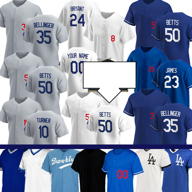 

50 Mookie Betts Cody Bellinger Clayton Kershaw Los Custom Angeles Baseball Jersey 7 Julio Urias Justin Turner Enrique Hernandez Corey Seager, Custom (daoqi)