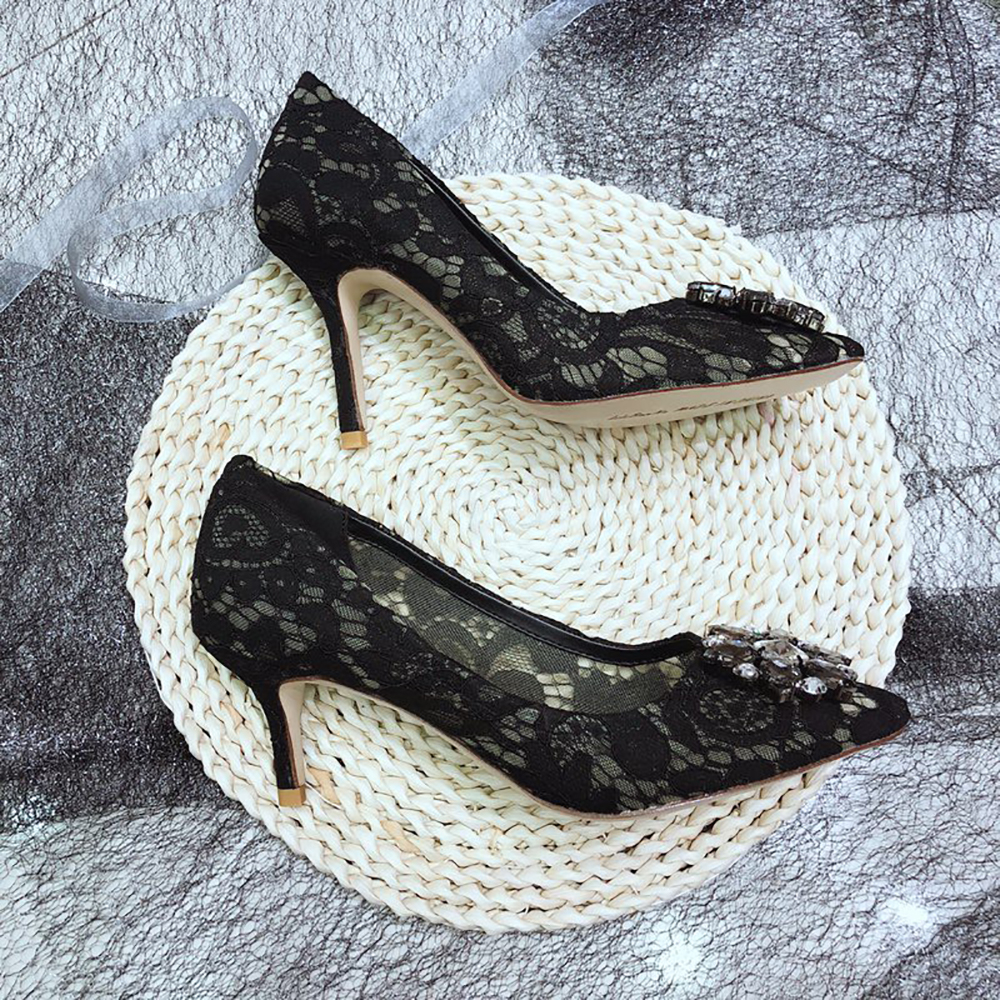 

2022 Ladies Colorful Lace High Heels Sandals sun flower Crystal Decorated Upper Luxury Designer Early Spring With Box Size35-42, #0