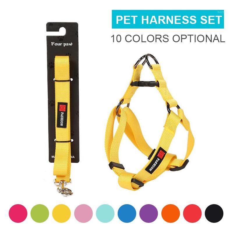 

Dog Harness Leash Suit Nylon Solid Adjustable Comfortable Durable Dog Vests For Pets Walking Runing Metal Accessory Pet Supplies1