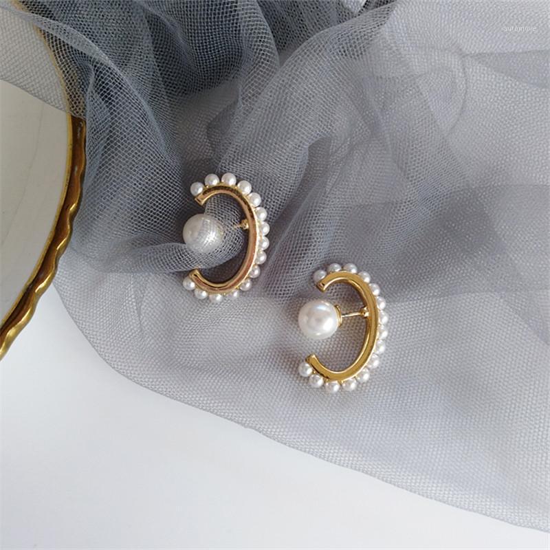 

Needle fashion female creative earrings pearl earrings fashion design Korean female1