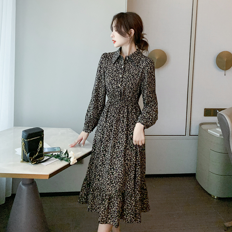 

2021 New Vintage Floral Print Women Boho Long Sleeve Turn Down Collar Casual Shirt Robe Pvxb, Floral skirt
