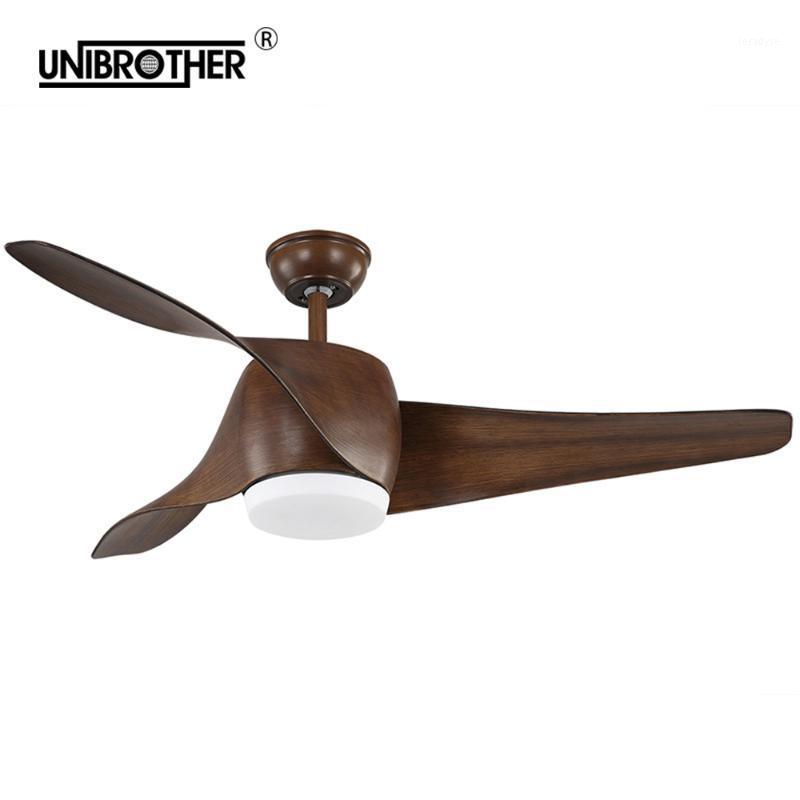 

52 inch Brown Vintage led Ceiling Fan With Lights Remote Control Inverter air 220 V Bedroom Lights Fans Lamp LED Bulbs1