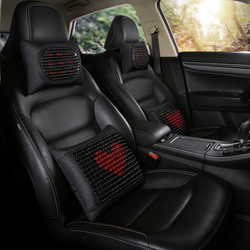 

2020 Hot Wooden Beads Car Seat Cushion Cover Back Support Lumbar supports for office home Waist Support Interior Accessoreis1