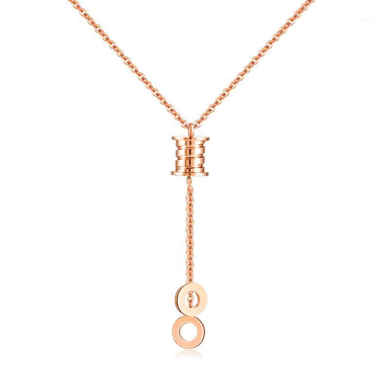 

Chokers FIREBROS Rose Gold Stainless Steel Tassel Necklace Choker Collar Women 2021 Fashion Jewelry Accessories Gifts Drop1