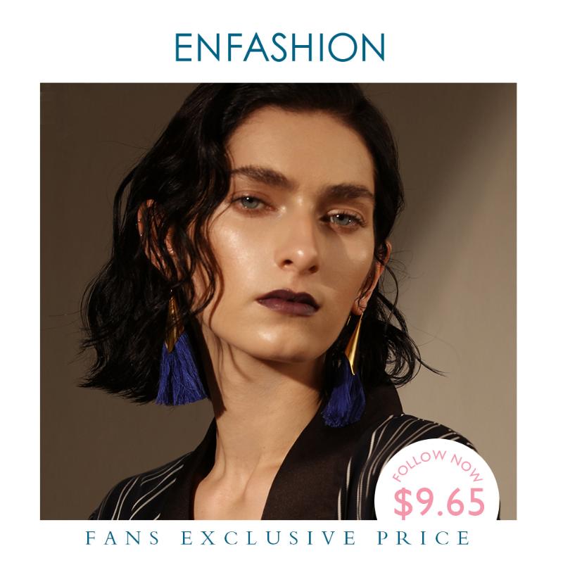 

Enfashion Tassels Dangle Earrings Stainless steel Colorful fringe Long Drop Earrings For Women Trendy Jewelry EEF1013