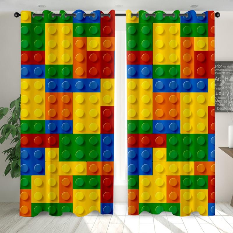 

Colorful Fruit Macaron Window Curtains 3D Print Cartoon Flowers Curtains For Kids Adults Window Treatments Home Drapes, As picture