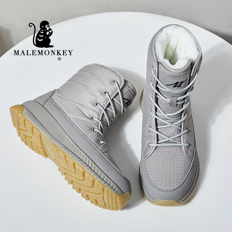 

High Quality Women Snow Boots Platform Cotton Shoes 2021 Winter Outdoor Warm Climbing Female Shoes Non-slip Women's High Boots, Black