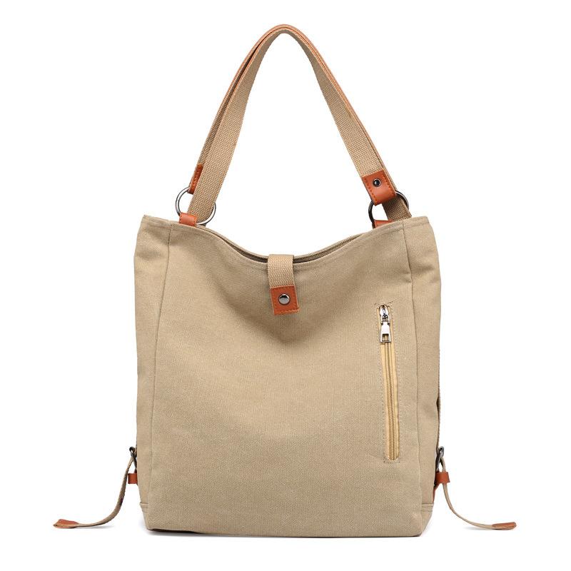 

Canvas Women Shoulder Bags High Quality Multifunction Women Back Pack For Students School Travel Bags Large Capacity, Black