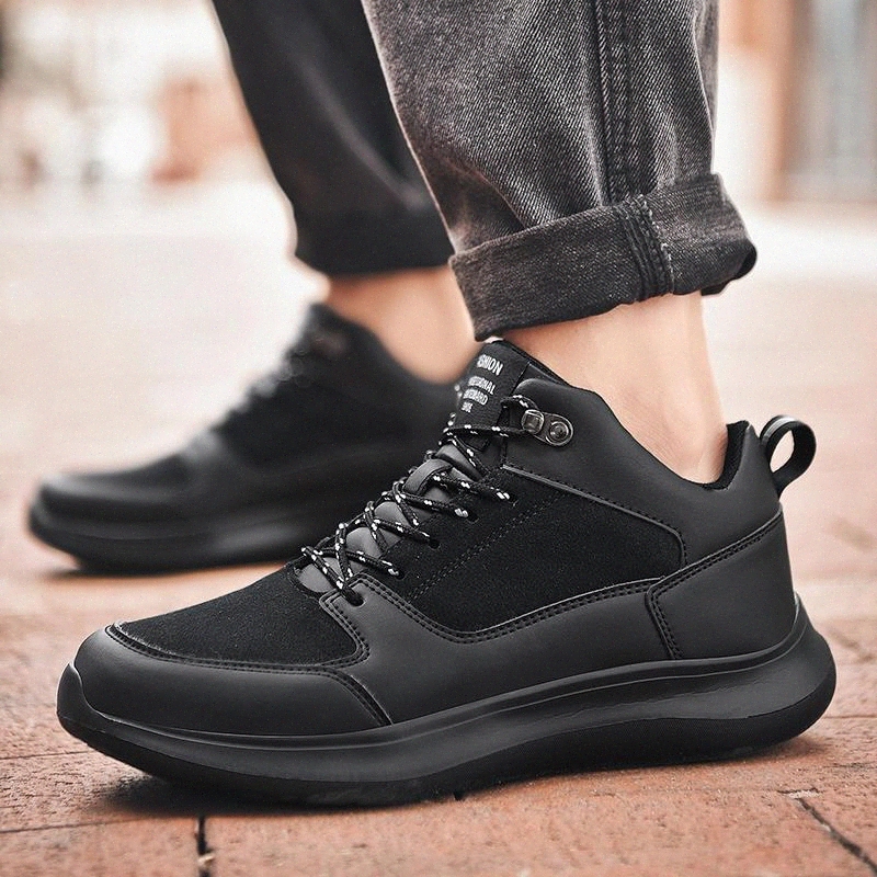 

New Men Shoes Lace-up Men Casual Shoes Winter Plus Velvet Inside Warm Man Footwear Light Walking Sneakers Feminino Zapatos #6P0T