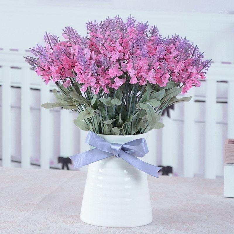 

8pcs Romantic Provence Decoration Artificial Lavender Flower Fake Flowers Wedding Party Garden Decor Plastic Branch Lavenders Su1