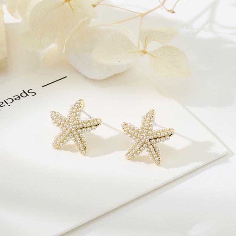 

Needle Pearl Sea Star Earnings South Korea Simple And Small Earrings Fashionable Earrings Sweet