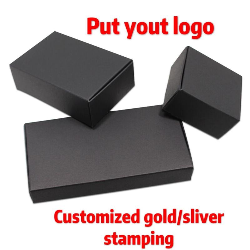 

20pcs Black Cardboard Paper Boxes Blank Kraft Paper Carton Box Folding Handmade Soap Jewelry Party Small Gifts Packaging Box