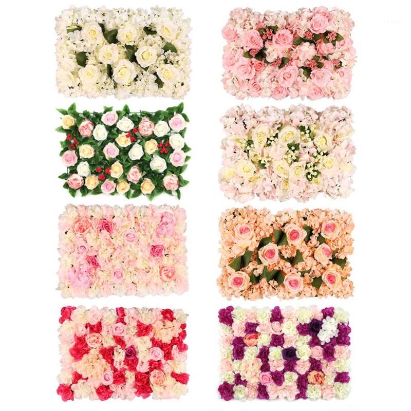 

60*40cm DIY Wedding Backdrop Flower Arrangement Party Event House Decor Artificial Flower Wall Silk Rose Fake Flowers Garland1, A5