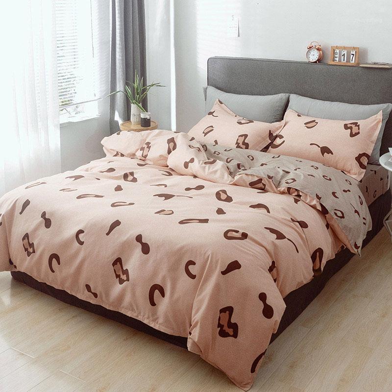 

Bedding Sets Leopard Print 4pcs Girl Boy Kid Bed Cover Set Duvet Adult Child Sheet Pillowcase Comforter 61023
