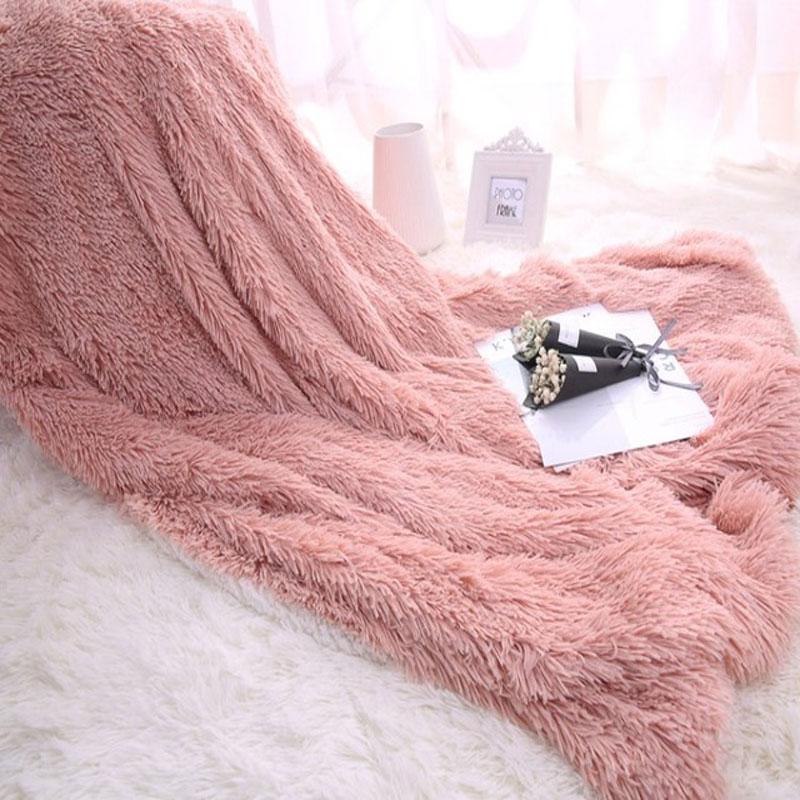 

Plush Sofa Throw Blanket Infants Photo Prop Fur Blanket Winter Autumn Shaggy Soft Keen Blankets Fannel Double Side Decor1