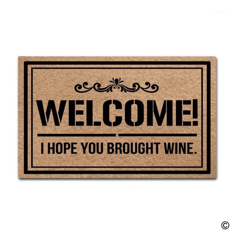 

Doormat Entrance Floor Mat Welcome! I Hope You Brought Wine Funny Door Mat Indoor Outdoor Decorative Doormat Top1, As pic