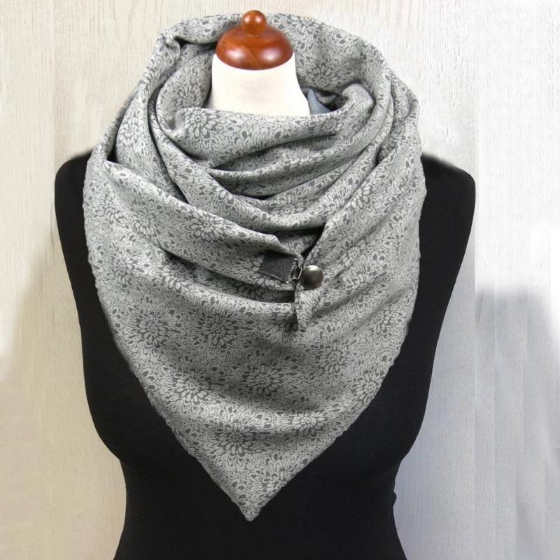 

Scarves For Women Fashion Vintage Patchwork Winter Warm Shawls Soild Printing Button Soft Wrap Casual Warm Scarves #t1g