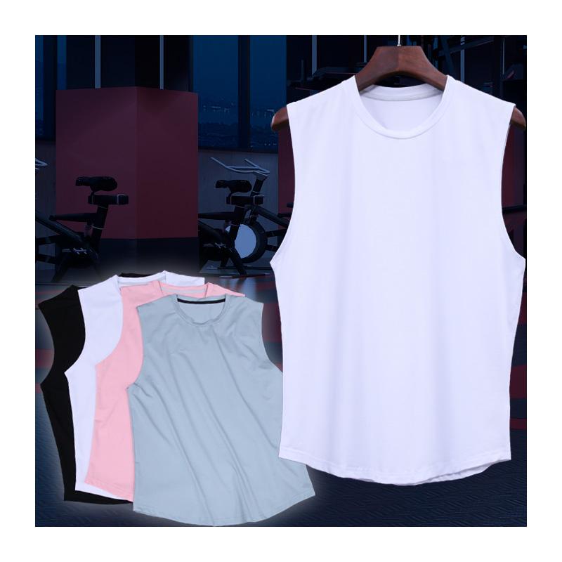 

Mens Fitness Vests Loose Gym Bodybuilding Sport Sleeveless Casual Soild Color Male Cotton Running Vest Training Tank Top, White
