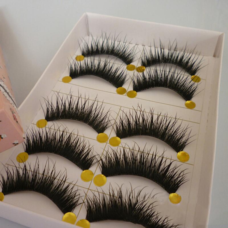 

5 Pairs Professional Makeup Eye Lashes Extension Tools Handmade Long Thick Cross Natural False Eyelashes
