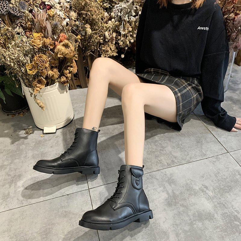 

2020 Fashion Women's Boots Autumn zipper Shoes for Women Platform Round Toe Solid Color Flat with Pu Comfortable Short Boots
