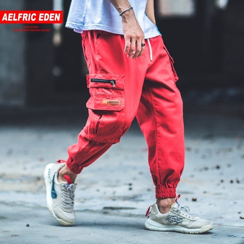 

Aelfric Eden Side Pocket Joggers Man Camouflage Hip Hop Streetwear Cargo Pants Mens Sweatpants Casual High Street Harem Pants 201126, Black