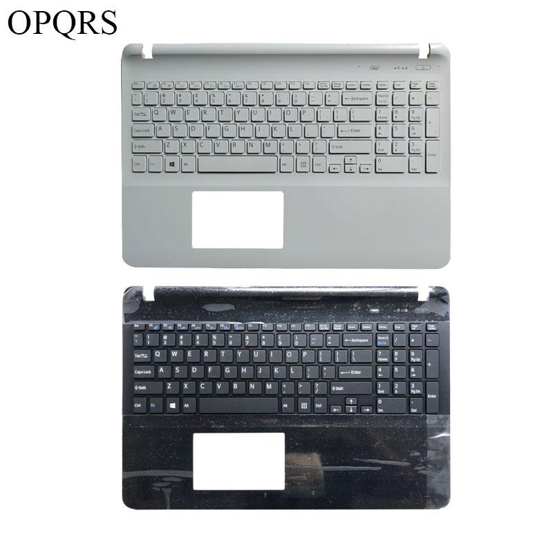 

US laptop keyboard for Vaio SVF152C29U SVF152C29W SVF152C29X SVF152A29L SVF152C29L black/white with Palmrest upper Cover