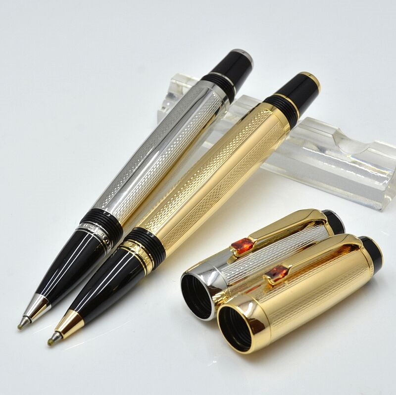 

Low price promotion - Luxury Bohemie Golden and Silver Roller ball pen Fountain pen stationery school office supplies with Diamond cap, As picture shows
