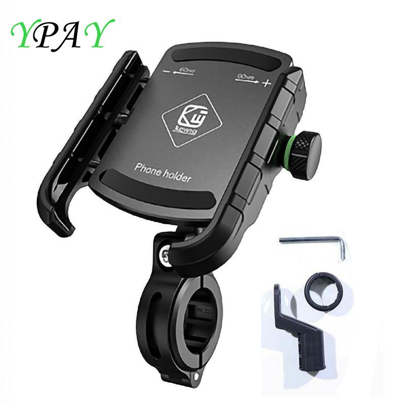 

Newest Aluminum Motorcycle Phone Holder mount Moto bicycle Handlebar Bracket Stand for 3-7.0 inch Mobile Phone rearview mount, Black