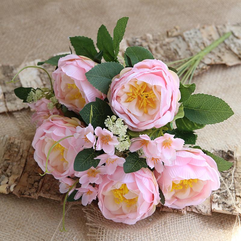 

Vivid Big Peony High Quality Artificial Flowers Bouquet Autumn Winter Silk Fake Flowers Wedding Home Decoration 1PC, Orange