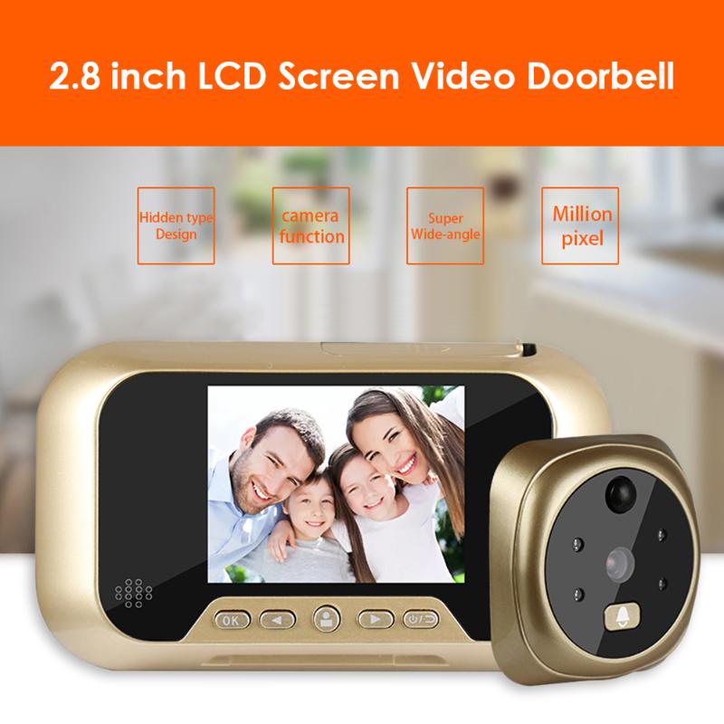 

2.8inch LCD Digital Doorbell 160° Motion Detection Night Vision Electronic 3X Zoom Doorbell Peephole Camera Viewer Door Bell