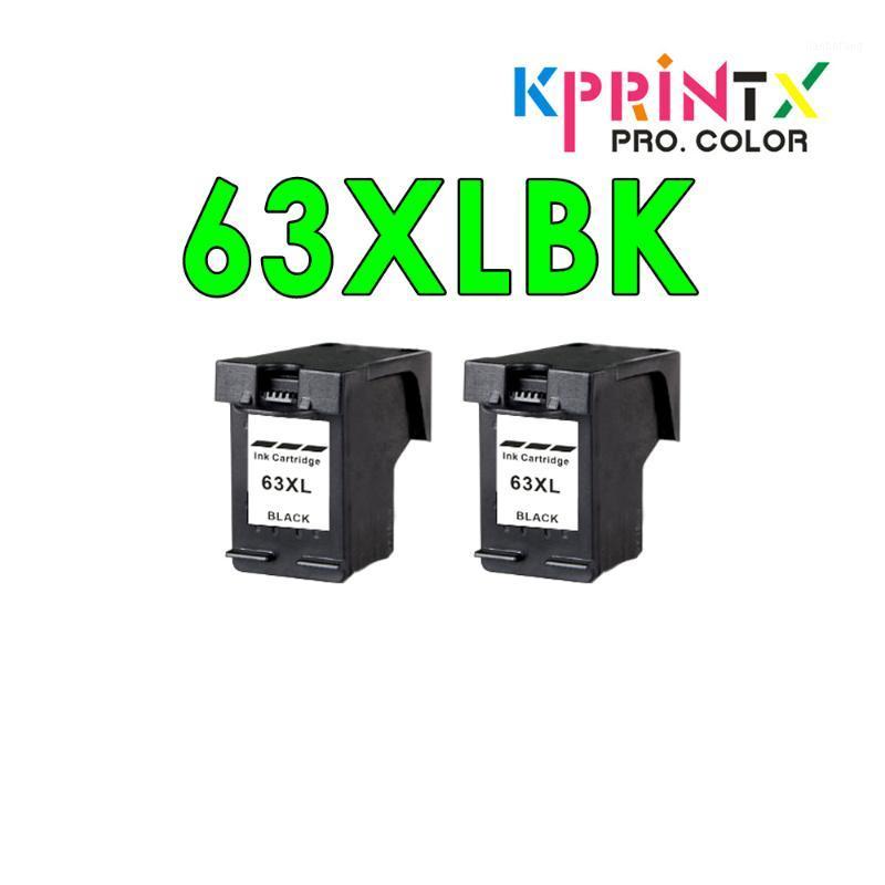 

2 Pack 63 XL 63XL Black Ink Cartridges reman. compatible for 63 63XL Officejet 3830 4650 4652 4652 ENVY 4516 4512 4520 45221