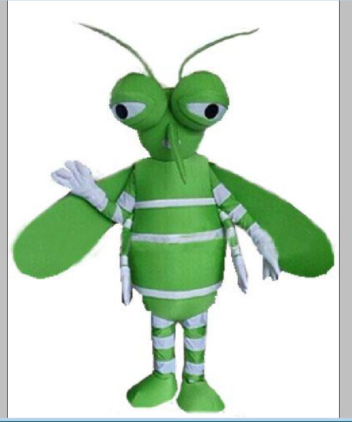 

2019 Hot sale Halloween green mosquito Mascot Costume Cartoon Summer skeeter Anime theme character Christmas Carnival Party Fancy Costumes, As pic